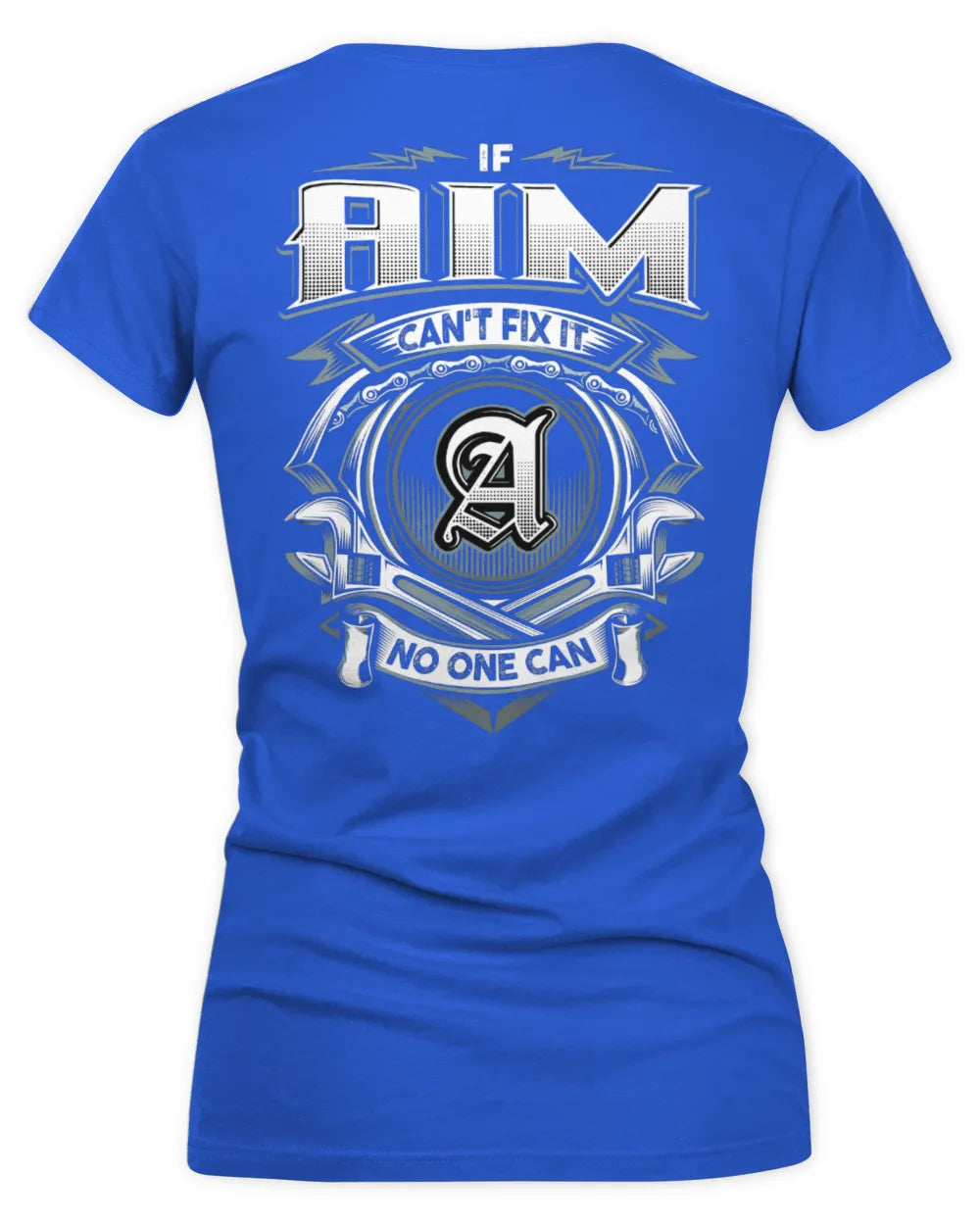 AIM AP81-K4-626 - Personalized Ahmed Quote Apparel “If Ahmed Can't Fix It, No One Can” - Women's V-Neck T-Shirt - Royal