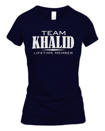 KHALID BL62-K4-128 - Personalized “Team NAME Lifetime Member” - Women's Standard T-Shirt - Navy