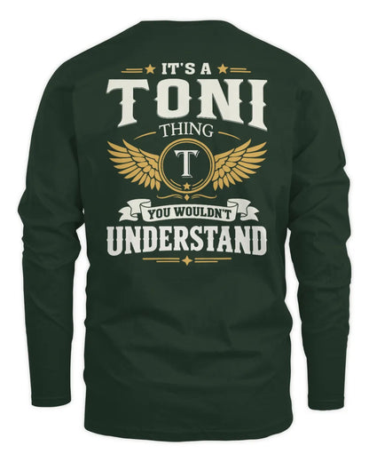 TONI KT06-M008 It’s a [NAME] Thing – You Wouldn’t Understand | Personalized Vintage T-Shirt - Men's Long Sleeved T-Shirt - Forest Green