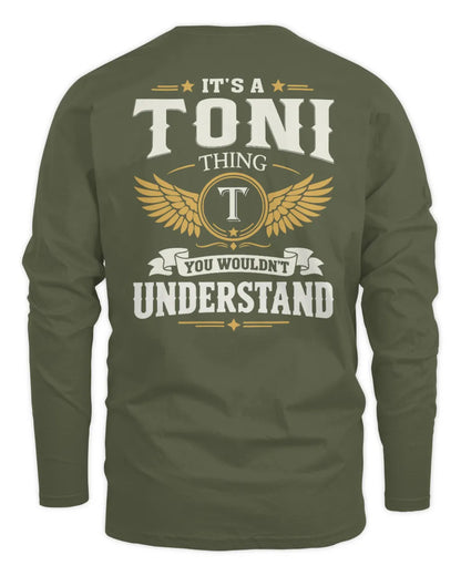 TONI KT06-M008 It’s a [NAME] Thing – You Wouldn’t Understand | Personalized Vintage T-Shirt - Men's Long Sleeved T-Shirt - Military Green