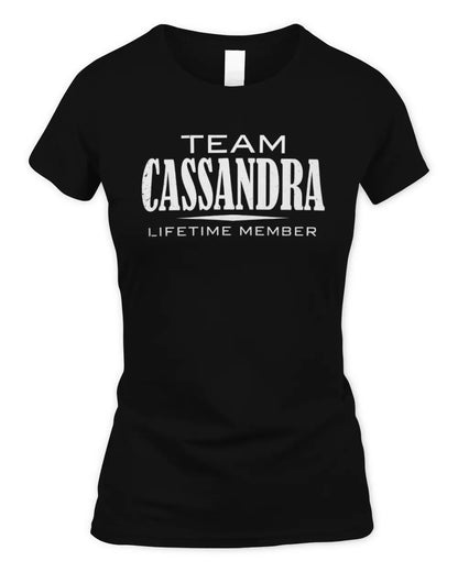 CASSANDRA BL62-K4-128 - Personalized “Team NAME Lifetime Member” - Women's Standard T-Shirt - Black