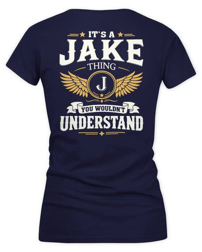 JAKE KT06-M008 It’s a [NAME] Thing – You Wouldn’t Understand | Personalized Vintage T-Shirt - Women's V-Neck T-Shirt - Navy