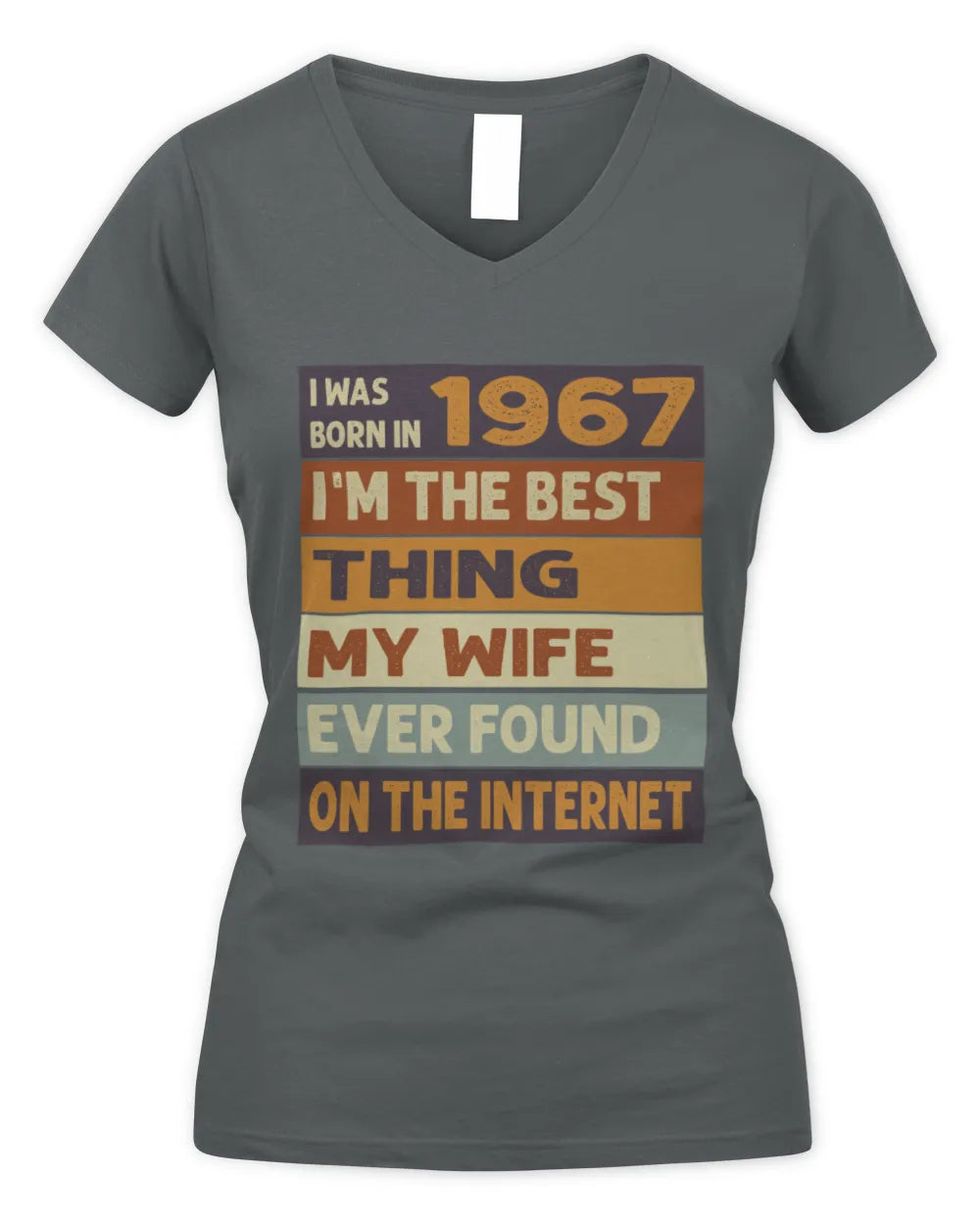 1967 HH89-K2 – Funny Birth Year Wife Quote T-Shirt - Women's V-Neck T-Shirt - Charcoal