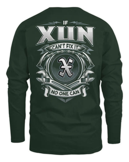 XUN AP81-K4-626 - Personalized Ahmed Quote Apparel “If Ahmed Can't Fix It, No One Can” - Men's Long Sleeved T-Shirt - Forest Green