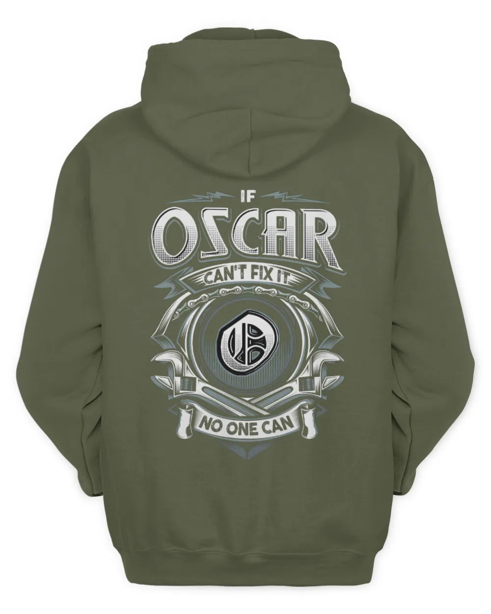 OSCAR AP81-K4-626 - Personalized Ahmed Quote Apparel “If Ahmed Can't Fix It, No One Can” - Unisex Hoodie - Military Green