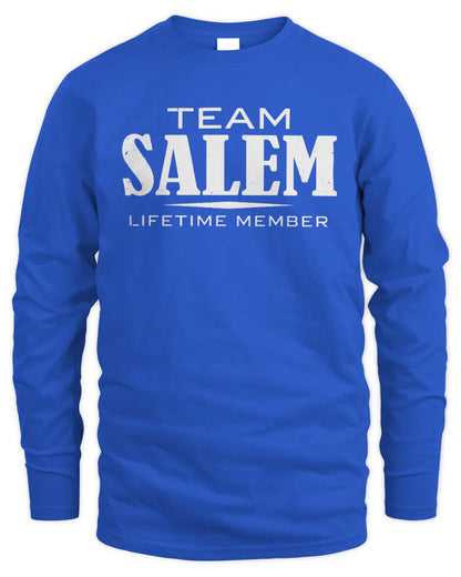 SALEM BL62-K4-128 - Personalized “Team NAME Lifetime Member” - Men's Long Sleeved T-Shirt - Royal
