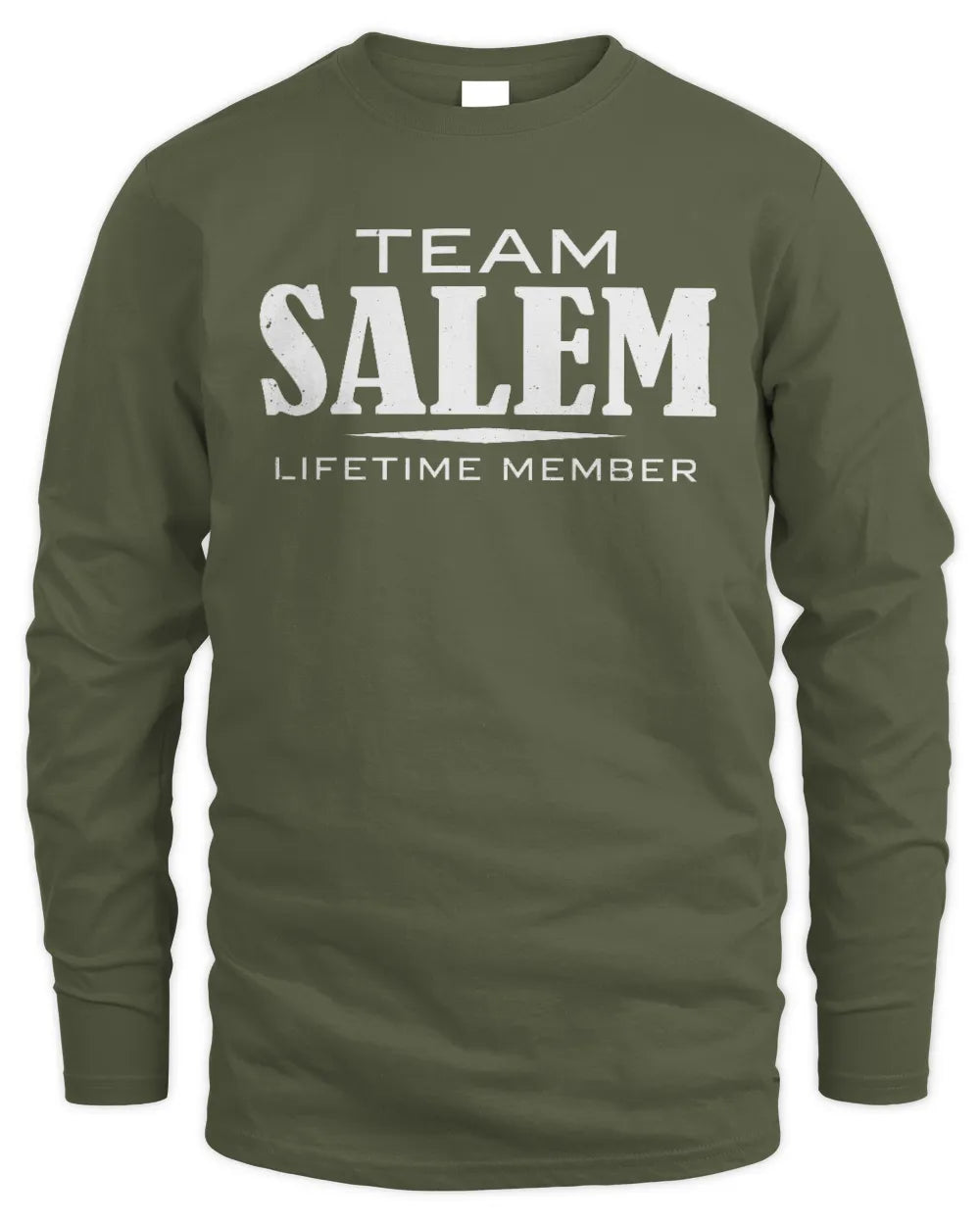 SALEM BL62-K4-128 - Personalized “Team NAME Lifetime Member” - Men's Long Sleeved T-Shirt - Military Green