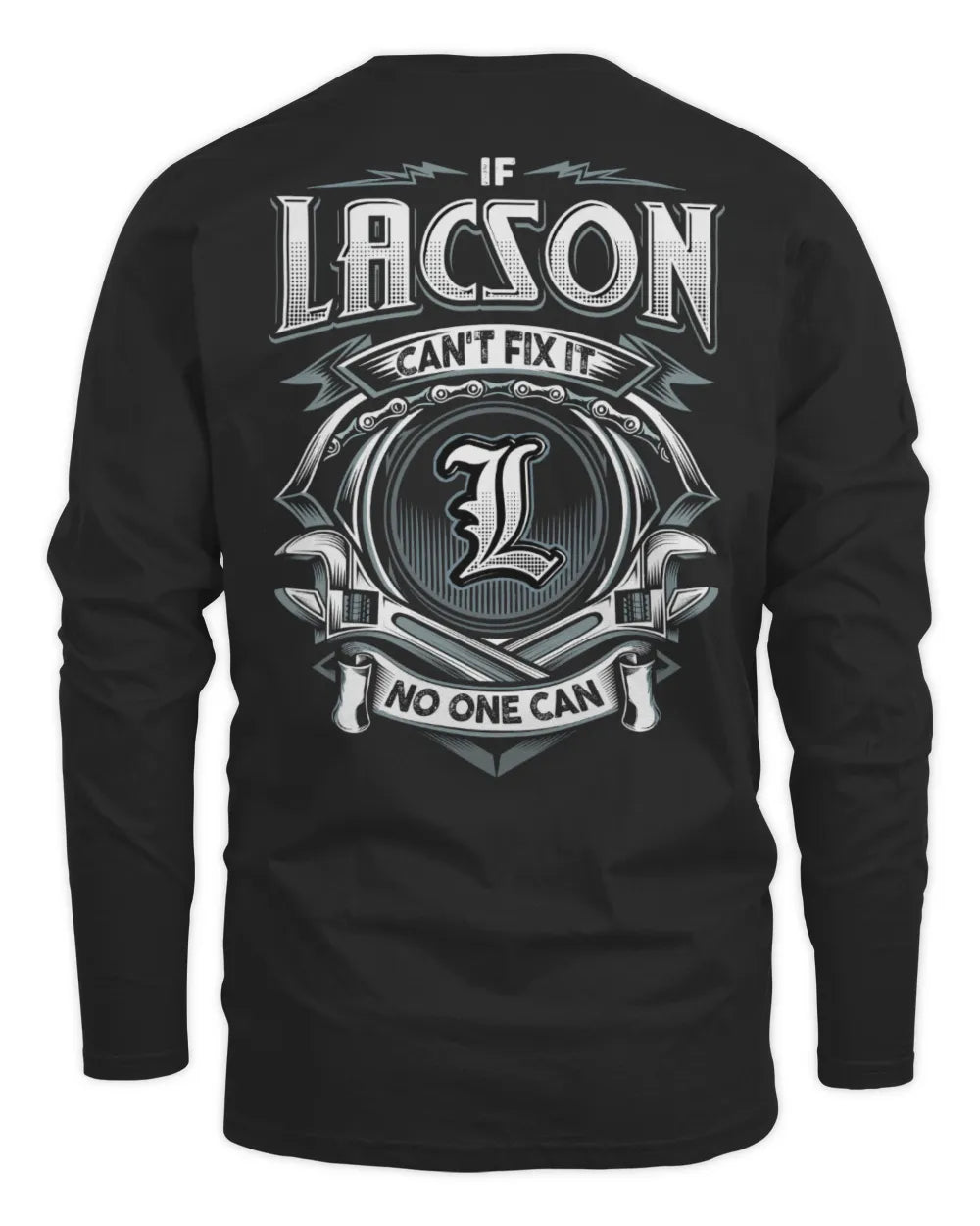 LACSON AP81-K4-626 - Personalized Ahmed Quote Apparel “If Ahmed Can't Fix It, No One Can” - Men's Long Sleeved T-Shirt - Black