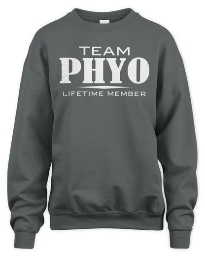 PHYO BL62-K4-128 - Personalized “Team NAME Lifetime Member” - Unisex Sweatshirt - Charcoal