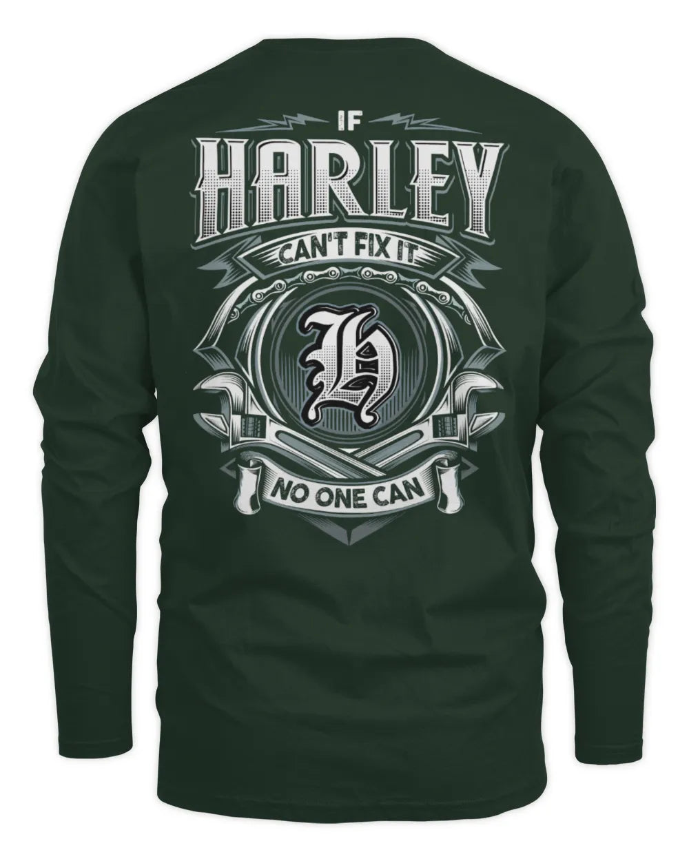HARLEY AP81-K4-626 - Personalized Ahmed Quote Apparel “If Ahmed Can't Fix It, No One Can” - Men's Long Sleeved T-Shirt - Forest Green