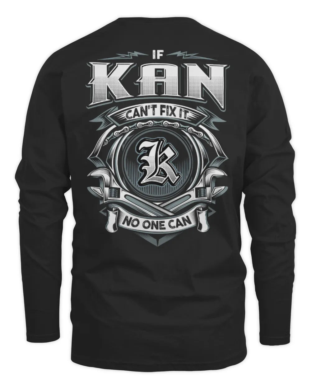 KAN AP81-K4-626 - Personalized Ahmed Quote Apparel “If Ahmed Can't Fix It, No One Can” - Men's Long Sleeved T-Shirt - Black