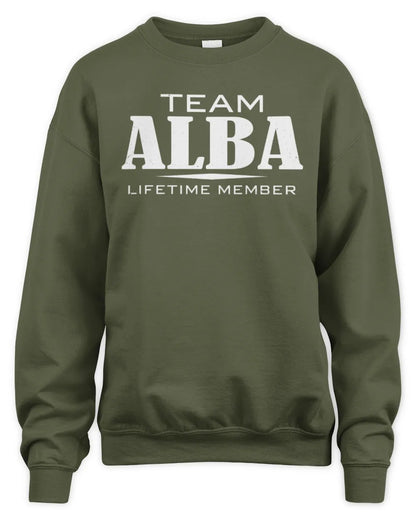 ALBA BL62-K4-128 - Personalized “Team NAME Lifetime Member” - Unisex Sweatshirt - Military Green