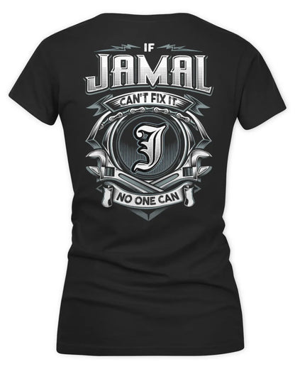 JAMAL AP81-K4-626 - Personalized Ahmed Quote Apparel “If Ahmed Can't Fix It, No One Can” - Women's V-Neck T-Shirt - Black