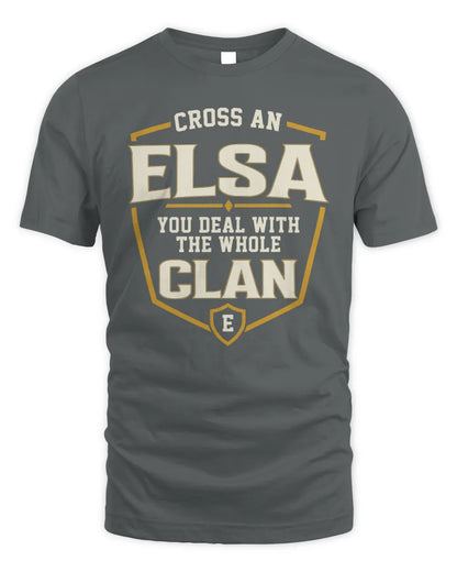 ELSA NT1-K008 Cross A/An NAME, You Deal With the Whole Clan | Personalized Vintage T-Shirt - Unisex Standard T-Shirt - Charcoal