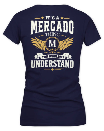 MERCADO KT06-M008 It’s a [NAME] Thing – You Wouldn’t Understand | Personalized Vintage T-Shirt - Women's V-Neck T-Shirt - Navy