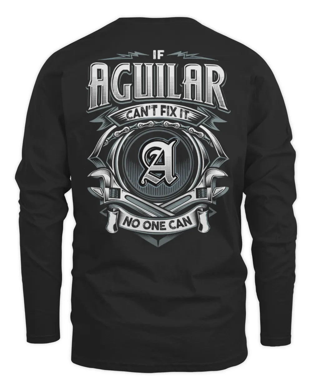 AGUILAR AP81-K4-626 - Personalized Ahmed Quote Apparel “If Ahmed Can't Fix It, No One Can” - Men's Long Sleeved T-Shirt - Black