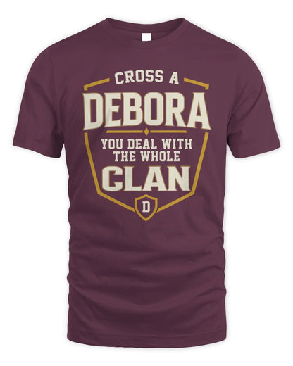DEBORA NT1-K008 Cross A/An NAME, You Deal With the Whole Clan | Personalized Vintage T-Shirt - Unisex Standard T-Shirt - Maroon