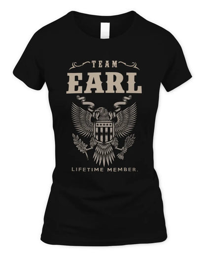 EARL TP06-K82 – Personalized Classic Style Apparel “Team NAME Lifetime Member” - Women's Standard T-Shirt - Black