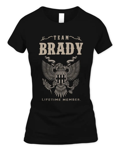 BRADY TP06-K82 – Personalized Classic Style Apparel “Team NAME Lifetime Member” - Women's Standard T-Shirt - Black