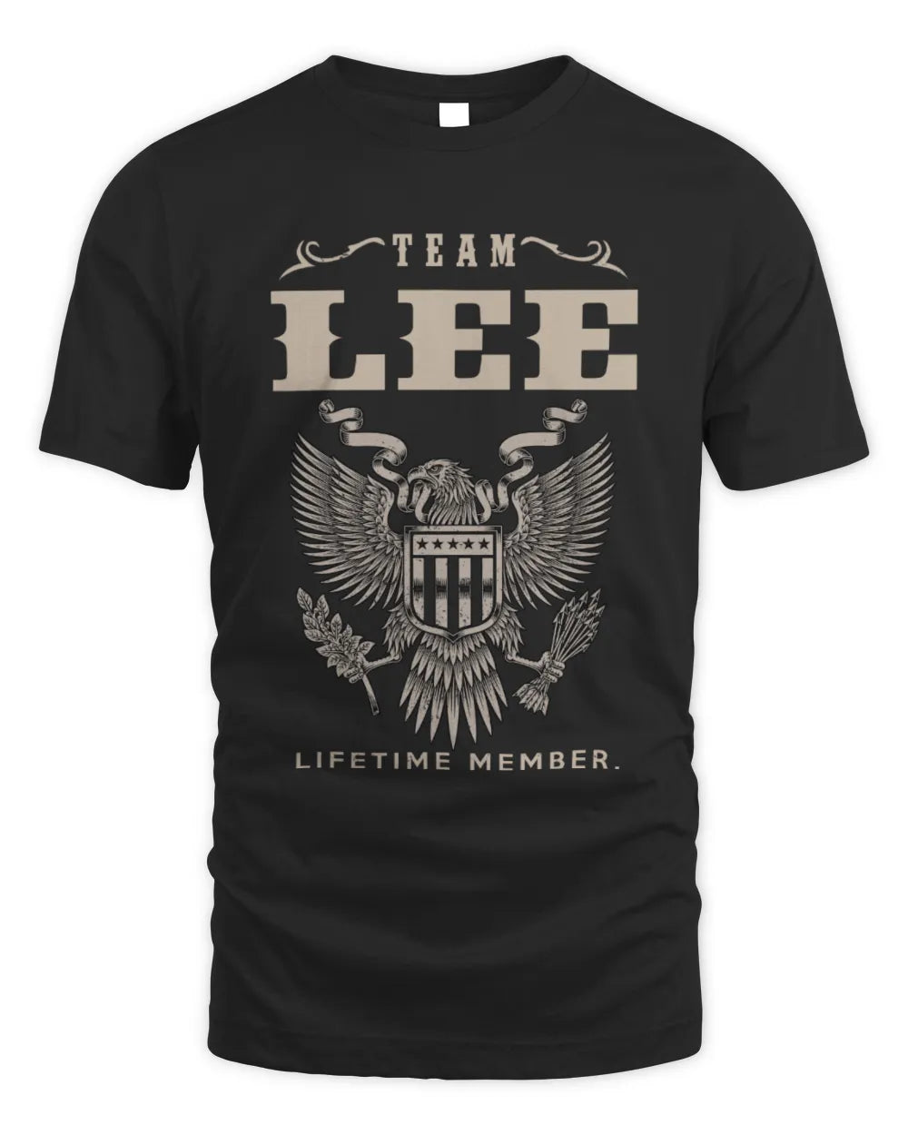 LEE TP06-K82 – Personalized Classic Style Apparel “Team NAME Lifetime Member” - Unisex Standard T-Shirt - Black