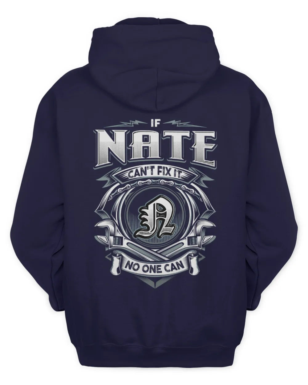NATE AP81-K4-626 - Personalized Ahmed Quote Apparel “If Ahmed Can't Fix It, No One Can” - Unisex Hoodie - Navy