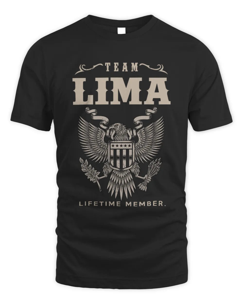 LIMA TP06-K82 – Personalized Classic Style Apparel “Team NAME Lifetime Member” - Unisex Standard T-Shirt - Black