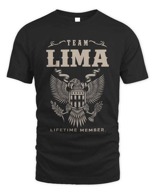 LIMA TP06-K82 – Personalized Classic Style Apparel “Team NAME Lifetime Member” - Unisex Standard T-Shirt - Black