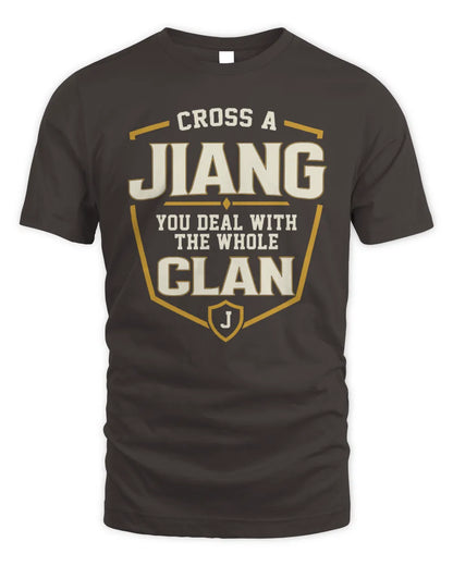 JIANG NT1-K008 Cross A/An NAME, You Deal With the Whole Clan | Personalized Vintage T-Shirt - Unisex Standard T-Shirt - Dark Chocolate