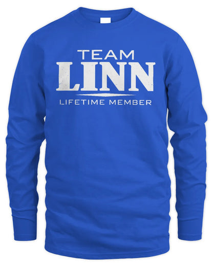 LINN BL62-K4-128 - Personalized “Team NAME Lifetime Member” - Men's Long Sleeved T-Shirt - Royal