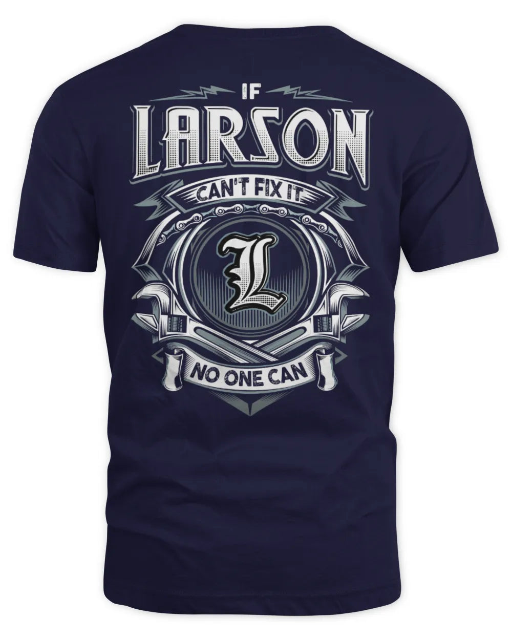 LARSON AP81-K4-626 - Personalized Ahmed Quote Apparel “If Ahmed Can't Fix It, No One Can” - Unisex Standard T-Shirt - Navy