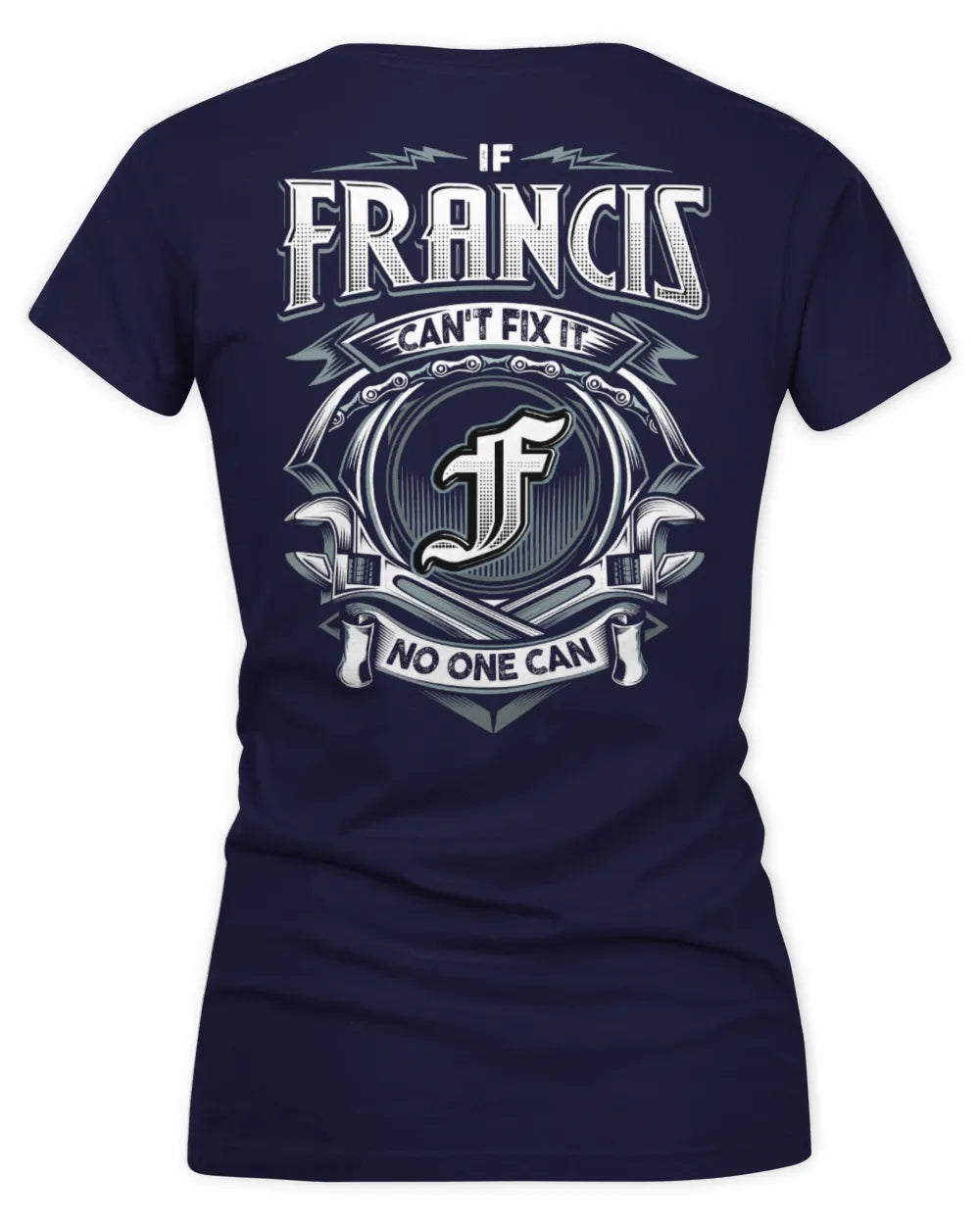 FRANCIS AP81-K4-626 - Personalized Ahmed Quote Apparel “If Ahmed Can't Fix It, No One Can” - Women's V-Neck T-Shirt - Navy