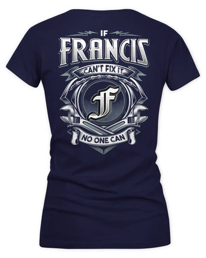 FRANCIS AP81-K4-626 - Personalized Ahmed Quote Apparel “If Ahmed Can't Fix It, No One Can” - Women's V-Neck T-Shirt - Navy