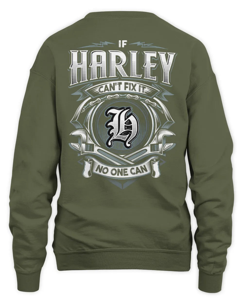 HARLEY AP81-K4-626 - Personalized Ahmed Quote Apparel “If Ahmed Can't Fix It, No One Can” - Unisex Sweatshirt - Military Green