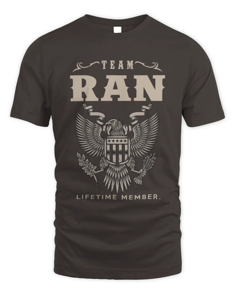 RAN TP06-K82 – Personalized Classic Style Apparel “Team NAME Lifetime Member” - Unisex Standard T-Shirt - Dark Chocolate