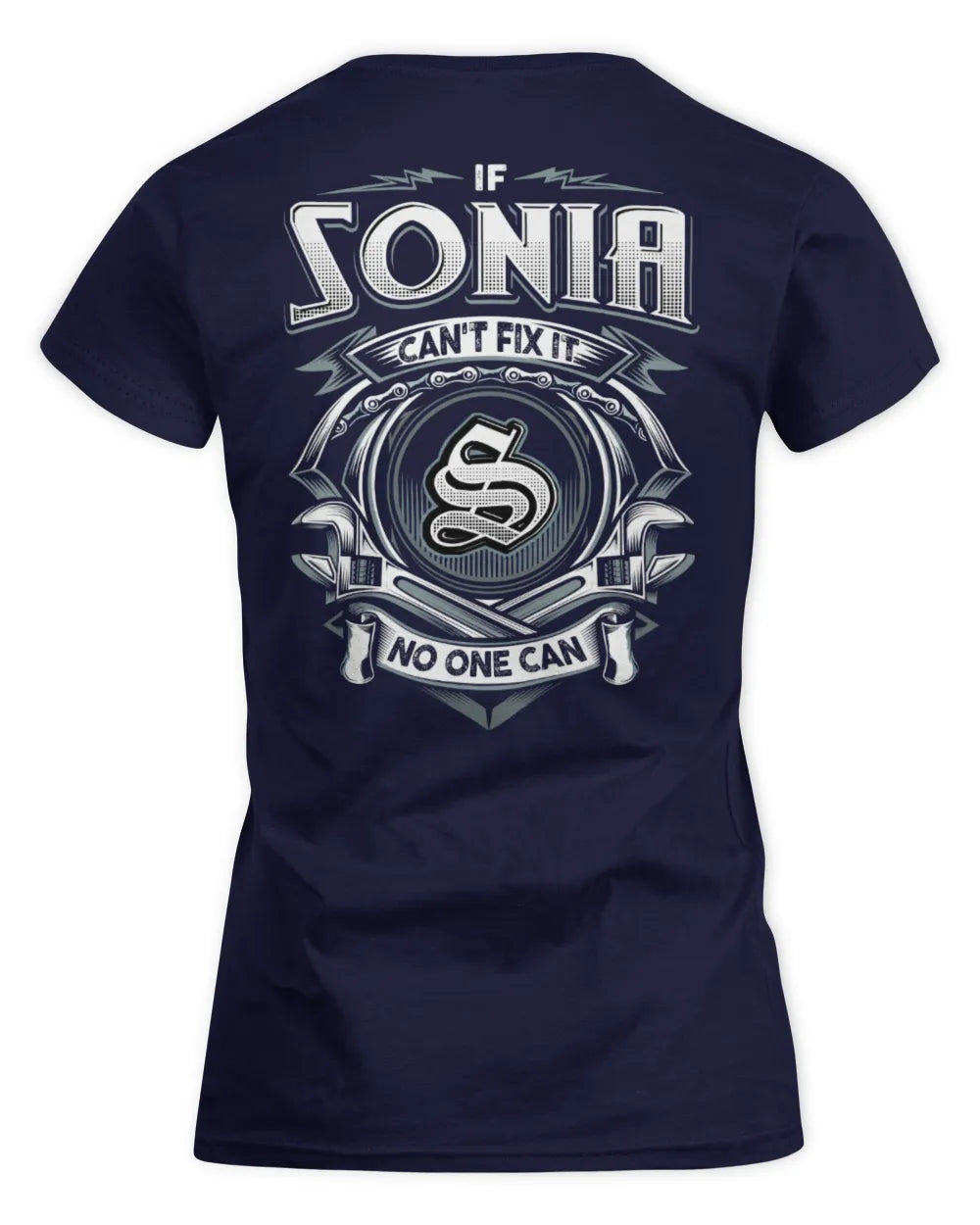 SONIA AP81-K4-626 - Personalized Ahmed Quote Apparel “If Ahmed Can't Fix It, No One Can” - Women's Standard T-Shirt - Navy