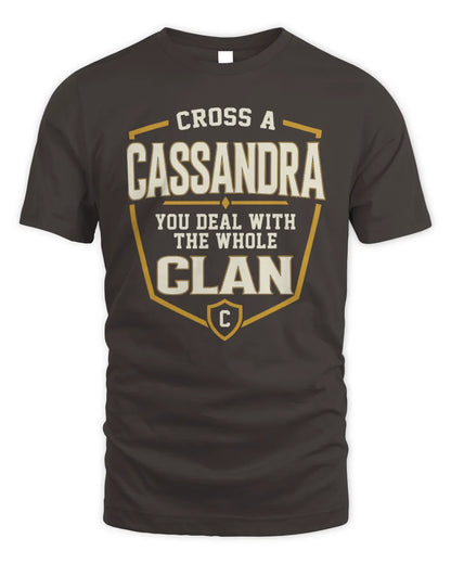 CASSANDRA NT1-K008 Cross A/An NAME, You Deal With the Whole Clan | Personalized Vintage T-Shirt - Unisex Standard T-Shirt - Dark Chocolate