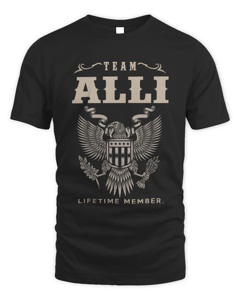 ALLI TP06-K82 – Personalized Classic Style Apparel “Team NAME Lifetime Member” - Unisex Standard T-Shirt - Black