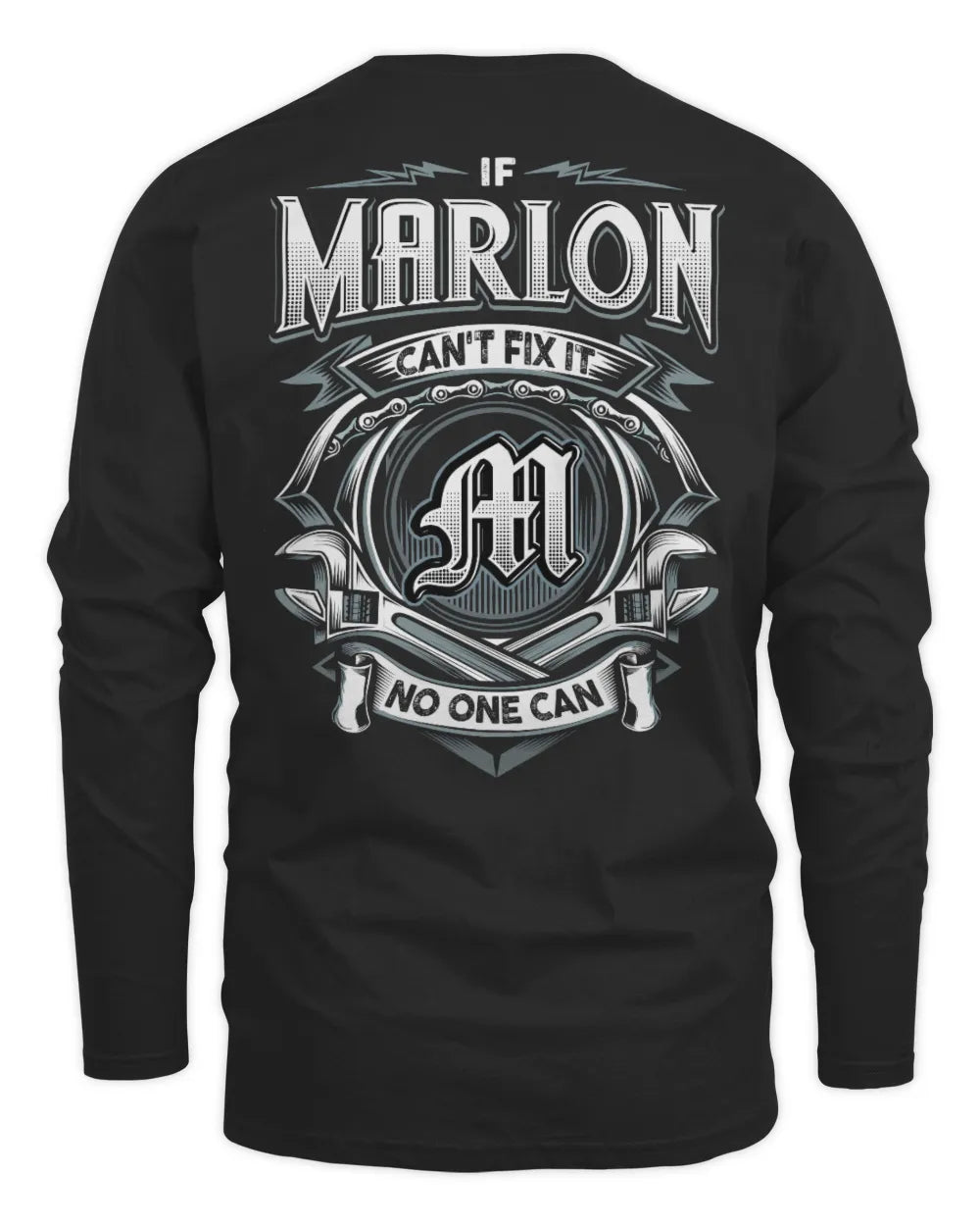 MARLON AP81-K4-626 - Personalized Ahmed Quote Apparel “If Ahmed Can't Fix It, No One Can” - Men's Long Sleeved T-Shirt - Black