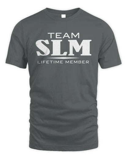 SLM BL62-K4-128 - Personalized “Team NAME Lifetime Member” - Unisex Standard T-Shirt - Charcoal