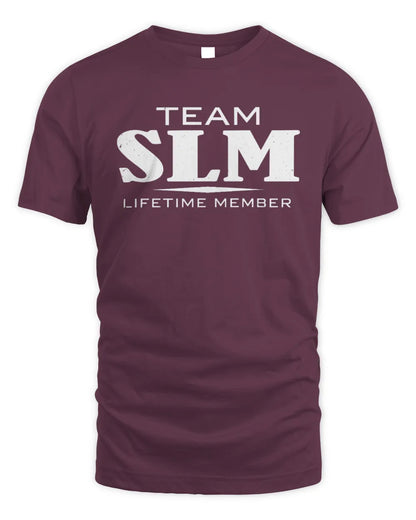 SLM BL62-K4-128 - Personalized “Team NAME Lifetime Member” - Unisex Standard T-Shirt - Maroon