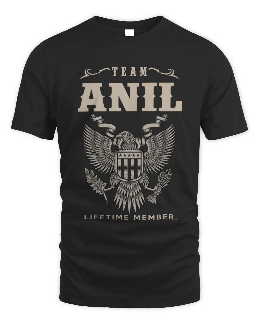 ANIL TP06-K82 – Personalized Classic Style Apparel “Team NAME Lifetime Member” - Unisex Standard T-Shirt - Black