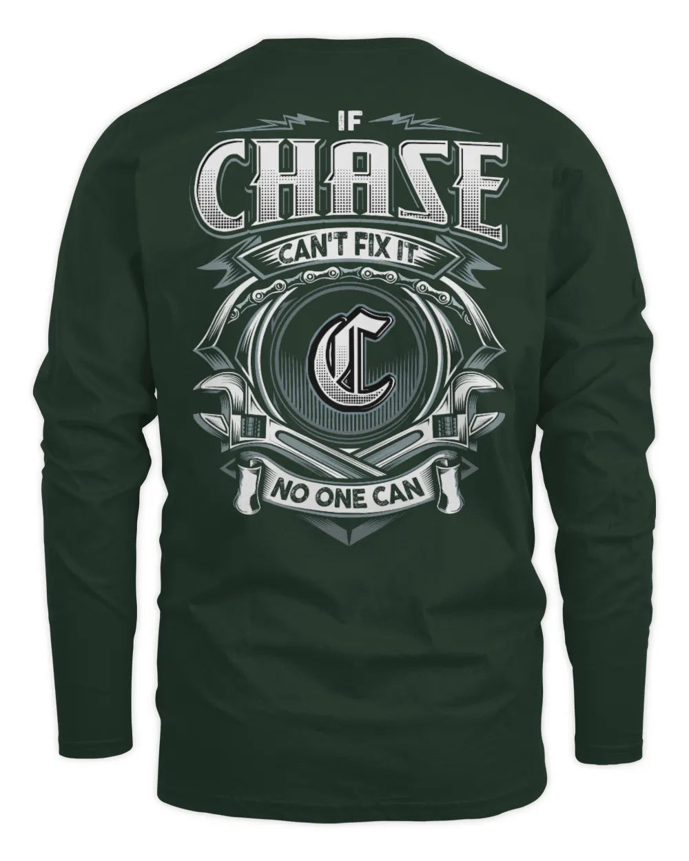 CHASE AP81-K4-626 - Personalized Ahmed Quote Apparel “If Ahmed Can't Fix It, No One Can” - Men's Long Sleeved T-Shirt - Forest Green