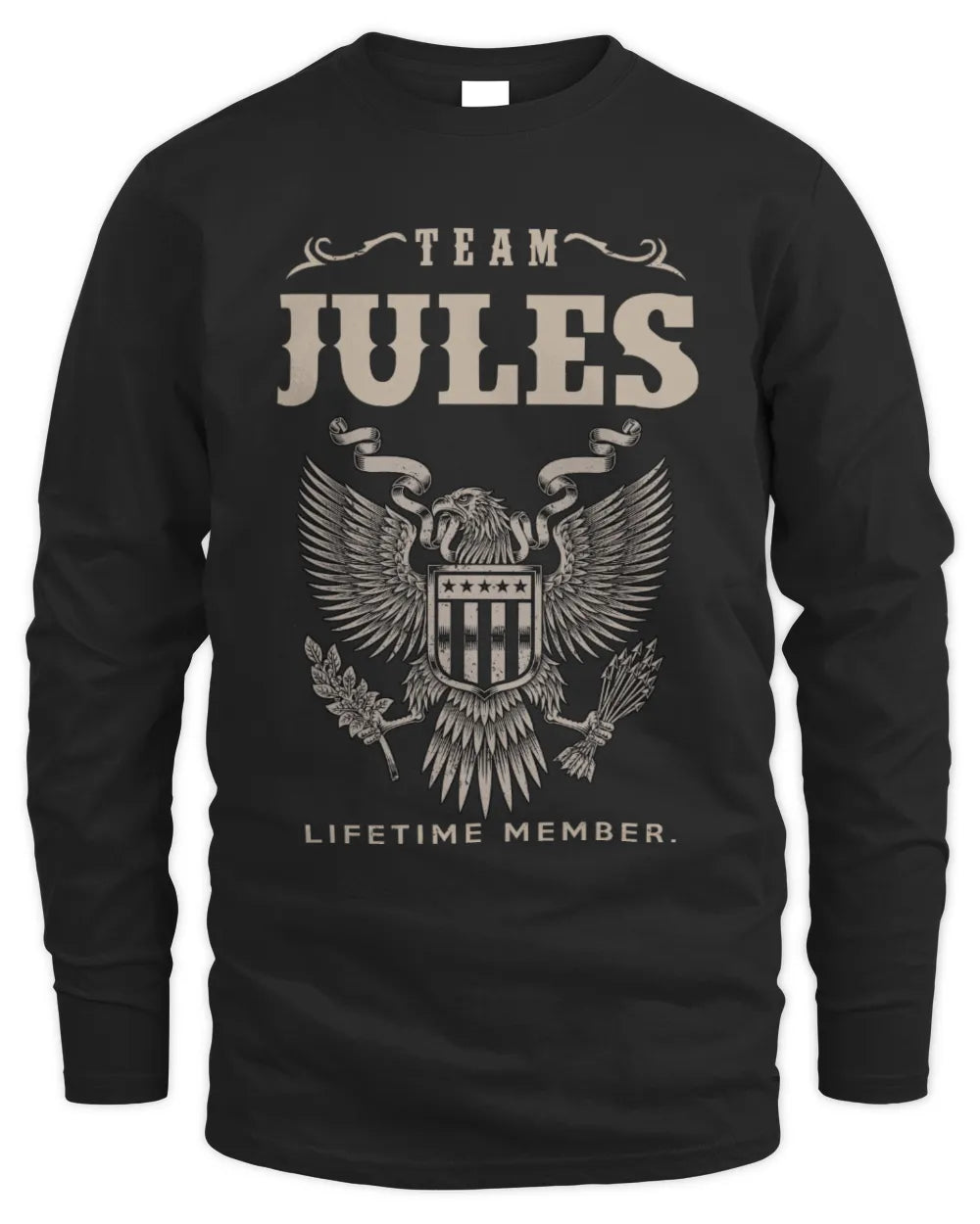 JULES TP06-K82 – Personalized Classic Style Apparel “Team NAME Lifetime Member” - Men's Long Sleeved T-Shirt - Black