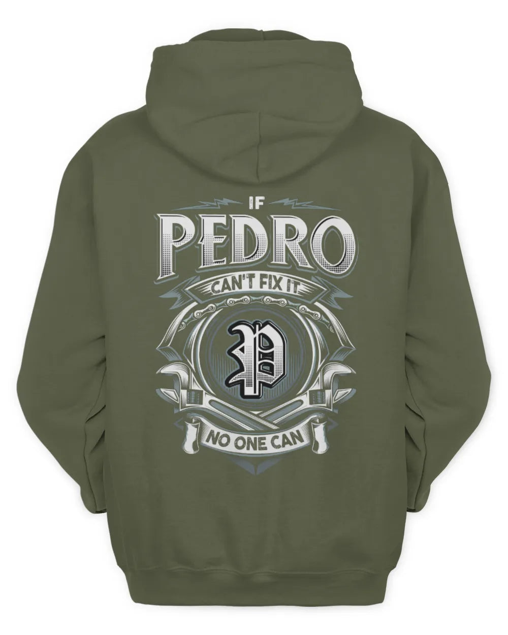 PEDRO AP81-K4-626 - Personalized Ahmed Quote Apparel “If Ahmed Can't Fix It, No One Can” - Unisex Hoodie - Military Green