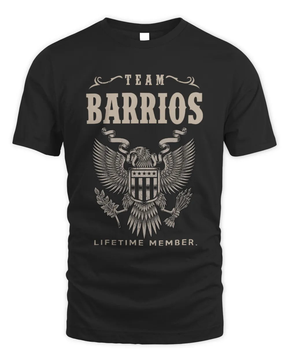 BARRIOS TP06-K82 – Personalized Classic Style Apparel “Team NAME Lifetime Member” - Unisex Standard T-Shirt - Black