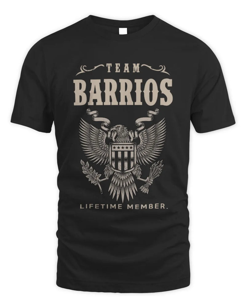 BARRIOS TP06-K82 – Personalized Classic Style Apparel “Team NAME Lifetime Member” - Unisex Standard T-Shirt - Black