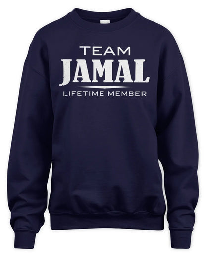 JAMAL BL62-K4-128 - Personalized “Team NAME Lifetime Member” - Unisex Sweatshirt - Navy