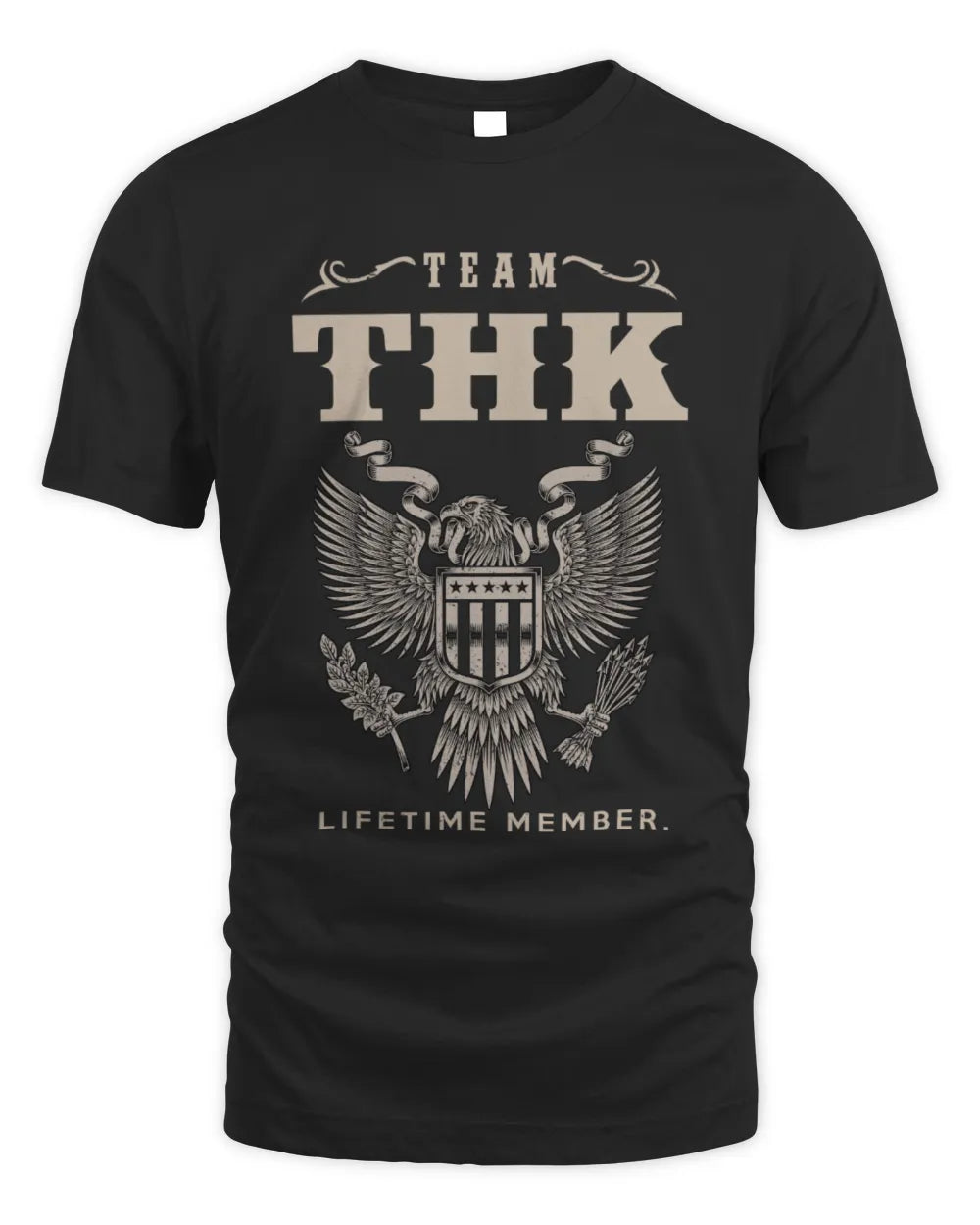 THK TP06-K82 – Personalized Classic Style Apparel “Team NAME Lifetime Member” - Unisex Standard T-Shirt - Black