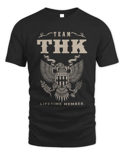 THK TP06-K82 – Personalized Classic Style Apparel “Team NAME Lifetime Member” - Unisex Standard T-Shirt - Black