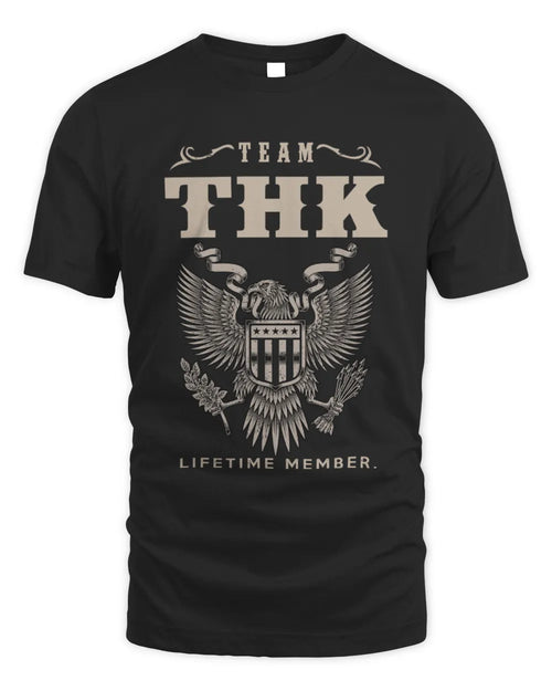 THK TP06-K82 – Personalized Classic Style Apparel “Team NAME Lifetime Member” - Unisex Standard T-Shirt - Black